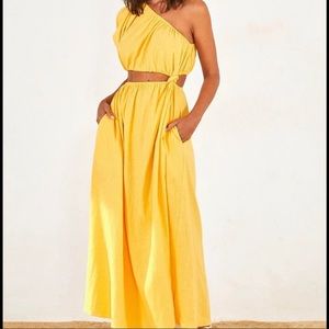 Farm Rio Linen Yellow Dress XL